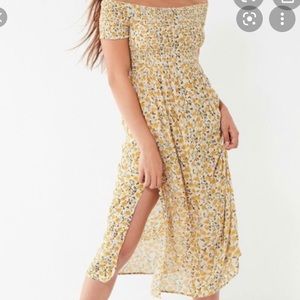 Urban Outfitters smocked floral midi dress